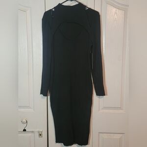 Almost Famous Elegant Black Long Sleeve Dress